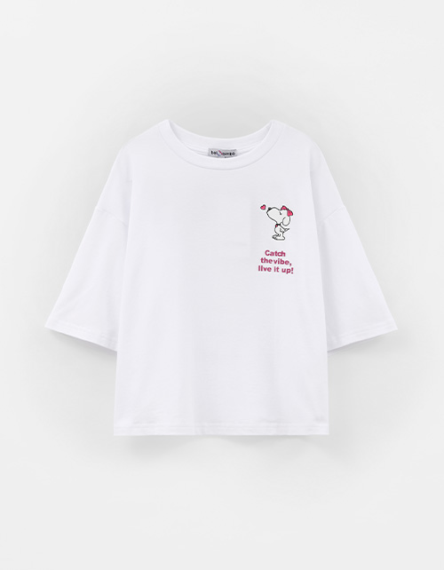 Белая укороченная футболка для девочки