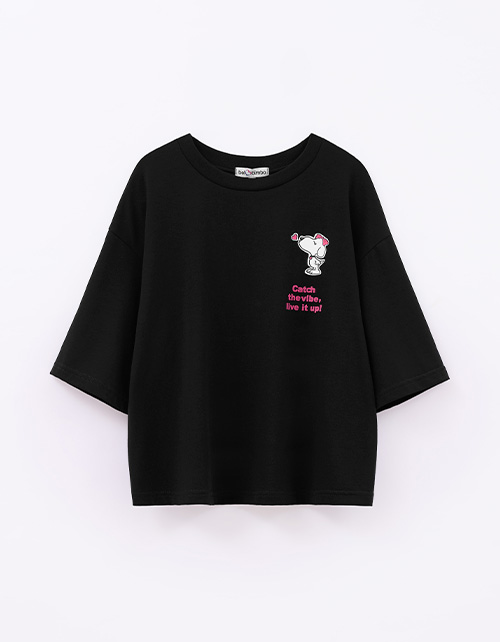 Чёрная укороченная футболка для девочки