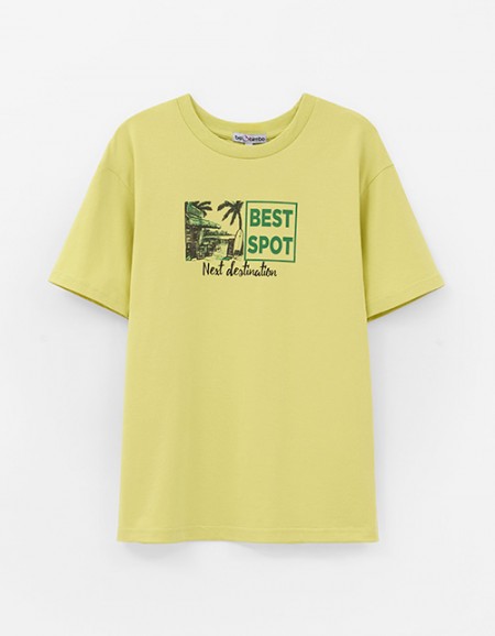 Фисташковая футболка для мальчика