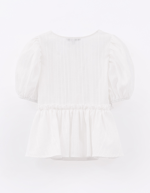 Молочная блузка с баской для девочки