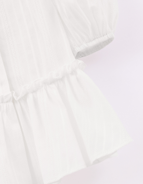 Молочная блузка с баской для девочки