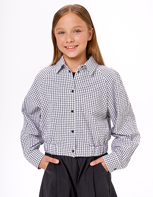 Укороченный жакет-рубашка для девочки