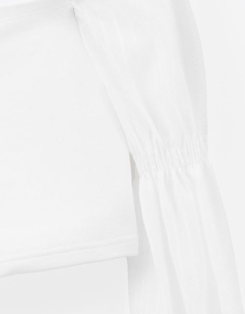 Укороченная молочная блузка для девочки