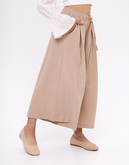 Льняные укороченные кюлоты для девочки