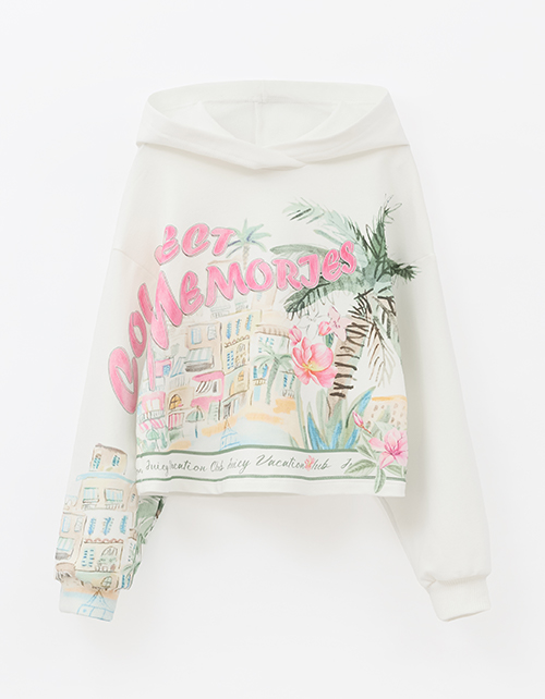 Укороченное худи для девочки Укороченное худи для девочки