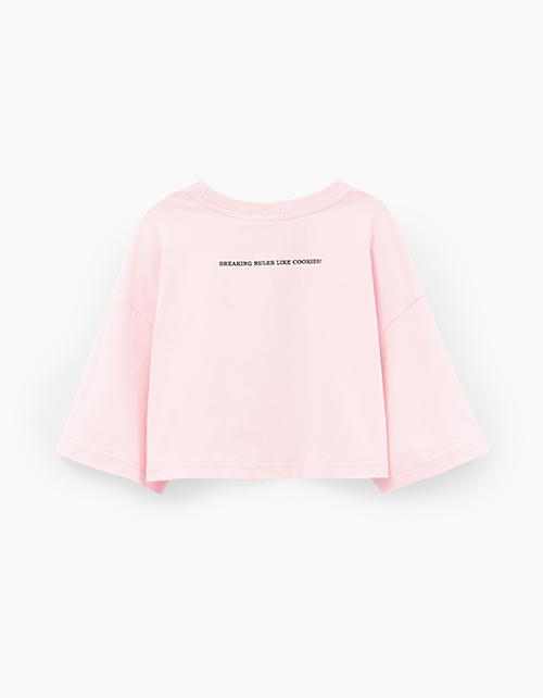 Пудрово-розовая укороченная футболка для девочки