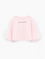 Пудрово-розовая укороченная футболка для девочки