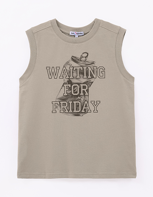 Оливковая футболка без рукавов для мальчика