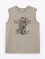 Оливковая футболка без рукавов для мальчика