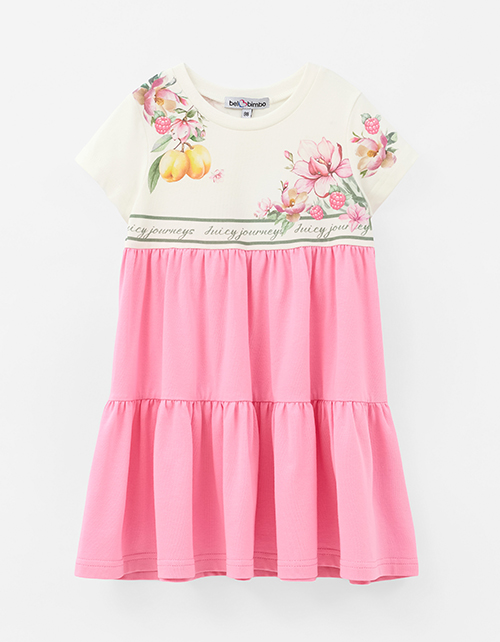 Яркое платье с каскадной юбкой для девочки