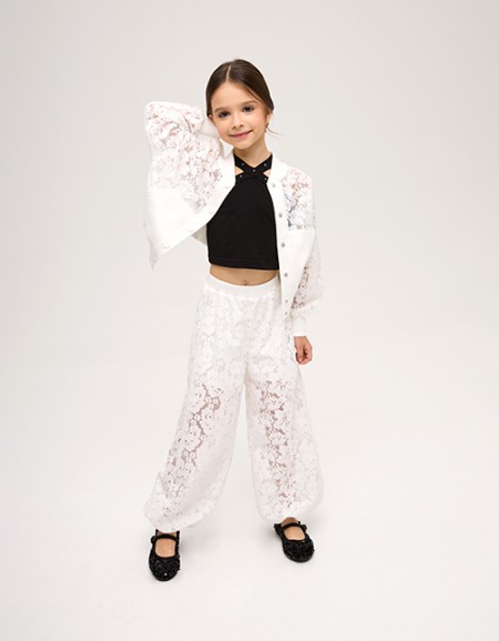 Ажурные брюки-джоггеры для девочки