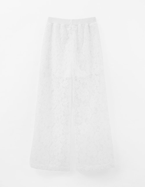 Кружевные брюки прямые с разрезами для девочки