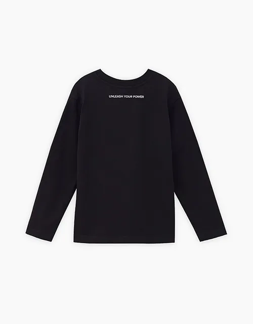 Чёрный лонгслив для мальчика 250181 в России -3