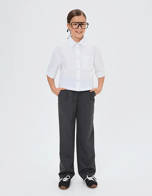 Тёмно-серые брюки для девочки 260269 в России
