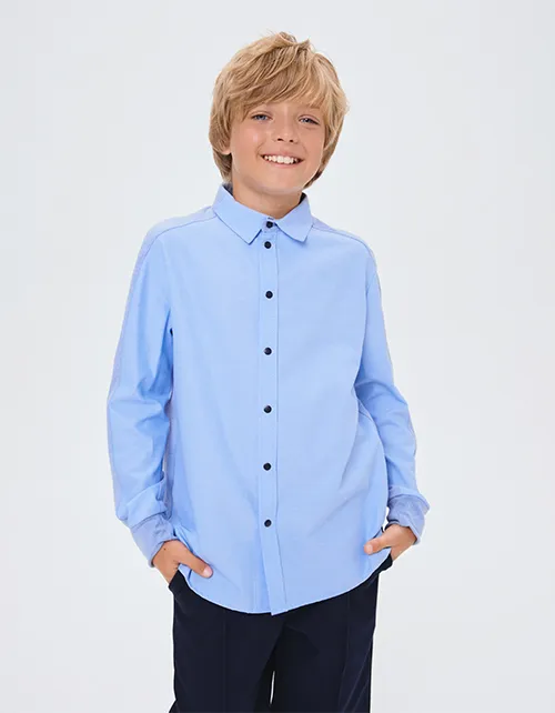 Голубая рубашка для мальчика 261276 в России