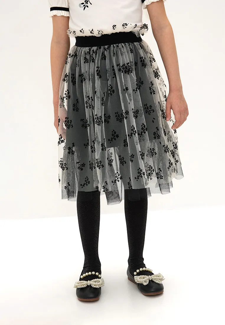Молочно-чёрная юбка миди для девочки 262215 в России -2